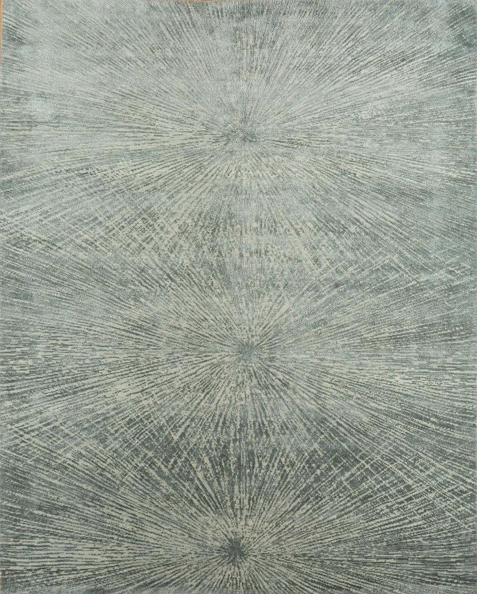 Solid light sage green modern textured area rug.