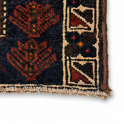 Vintage Afghan Baluch Geometric Bag-Face Rug – 2′6″ × 2′1″ | Miami