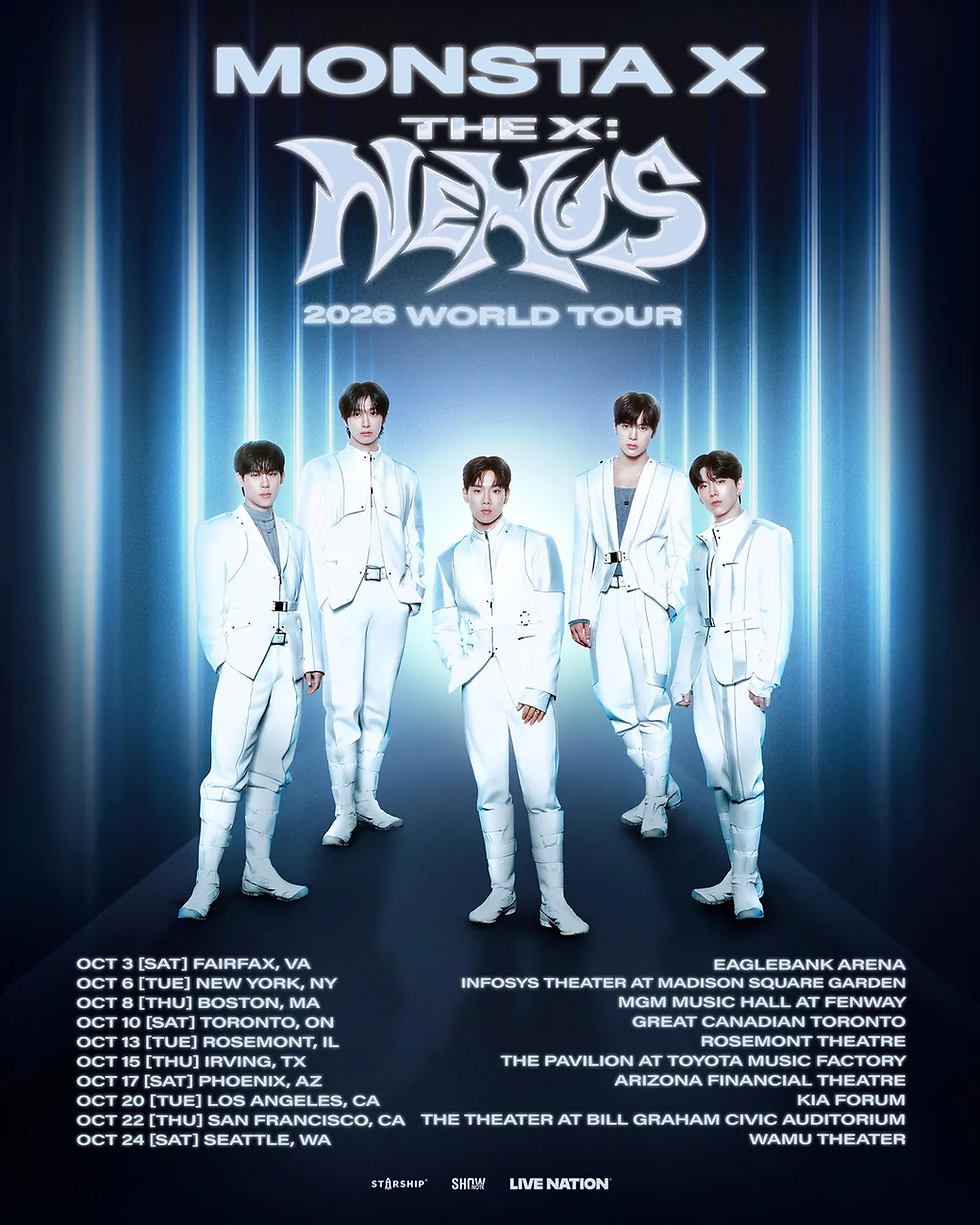 MONSTA X North American tour poster (Starship Entertainment)
