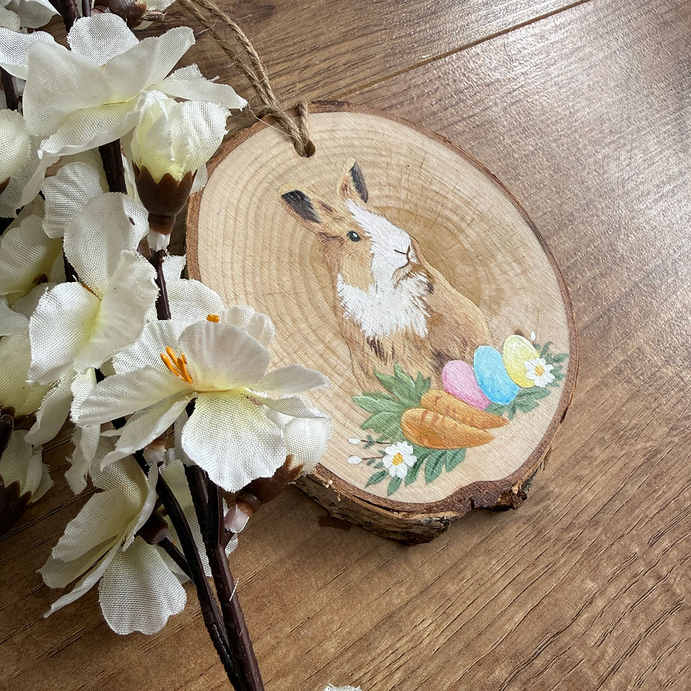Thumbnail: Easter Rabbit Wood Slice Decoration