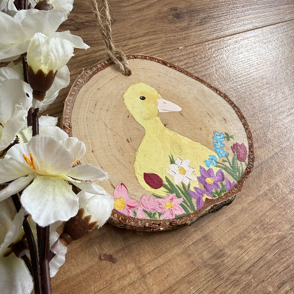 Thumbnail: Duckling Wood Slice Decoration