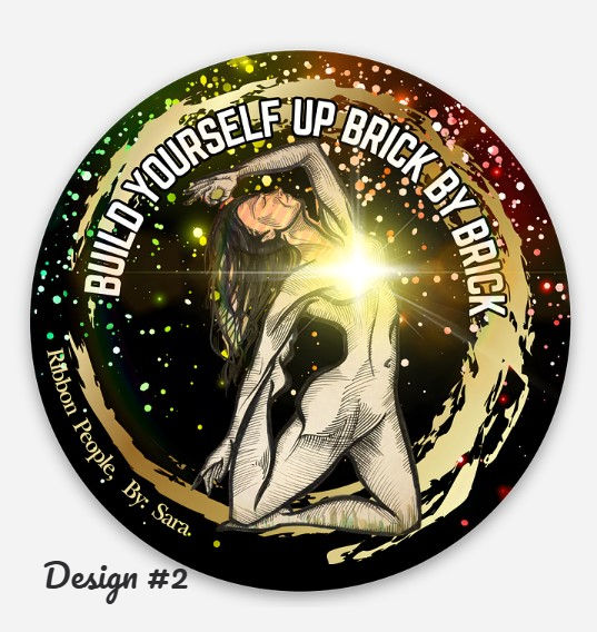 Thumbnail: Build Yourself Up Custom Stickers, 3 Designs, 2.25″ × 2.25″