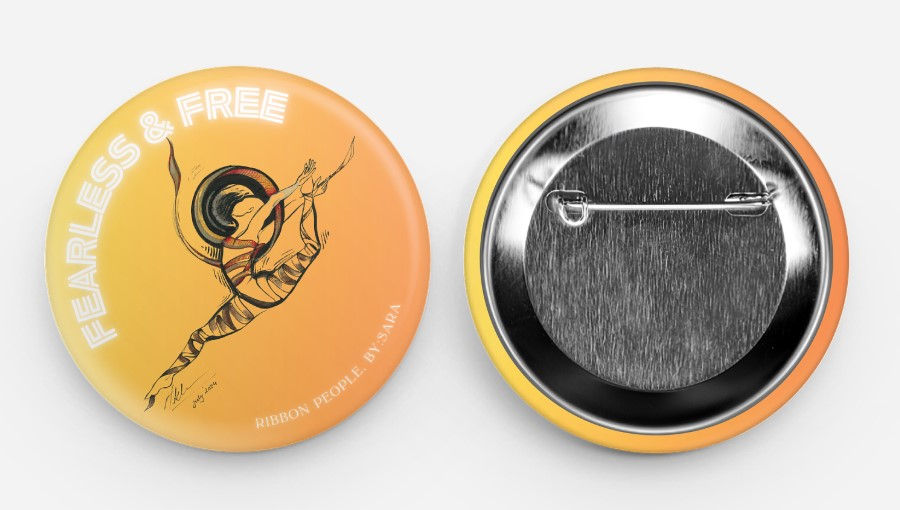 Thumbnail: Fearless & Free Pin, 2.25″ × 2.25″