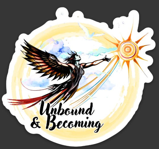 Thumbnail: Unbound & Becoming, Custom Sticker (3″ × 2.72″)