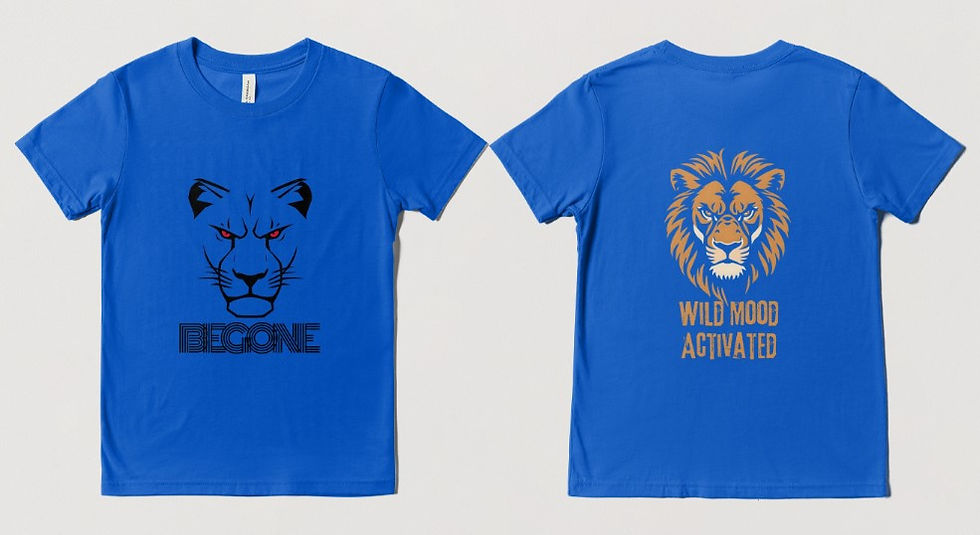 Thumbnail: Minimalist Lion Design T-Shirt (Two-Sided)