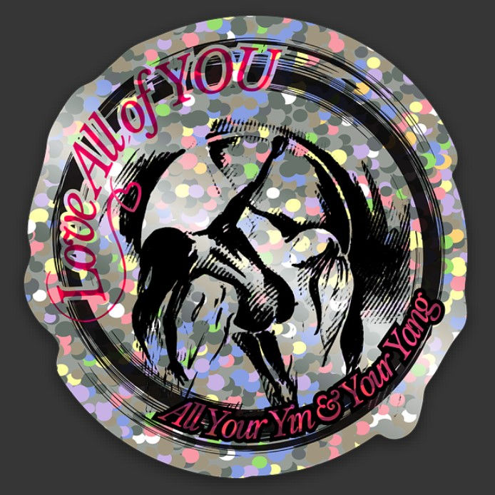 Thumbnail: Love My Yin&Yang Glitter Sticker, 1.92" by 2"