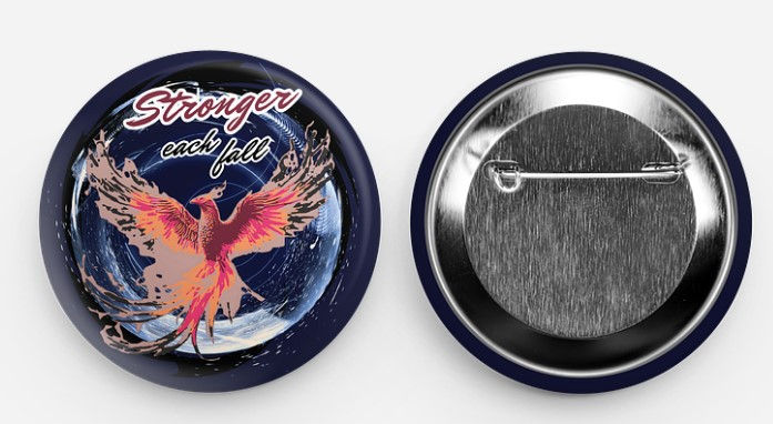 Thumbnail: Phoenix (Stronger Each Fall) Pin, 2.25″ × 2.25″