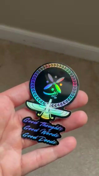 Thumbnail: Good Thoughts, Good Words, Good Deeds, Holographic Stickers (3")