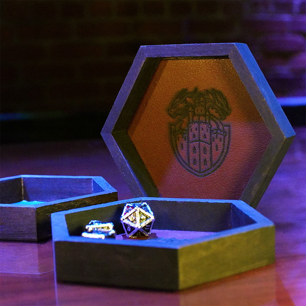 Wood Hex Dice Tray