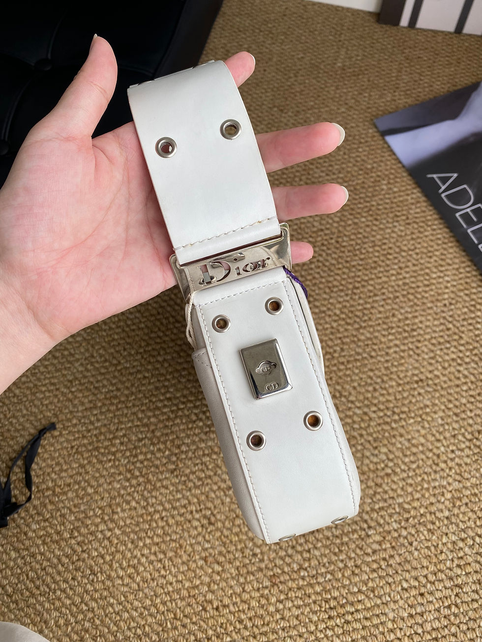 Thumbnail: DIOR COLUMBUS LEATHER HANDBAG white
