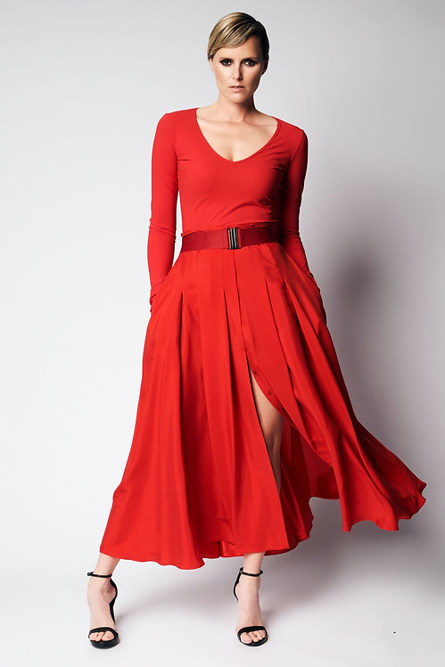 Jersey V-Neck Red