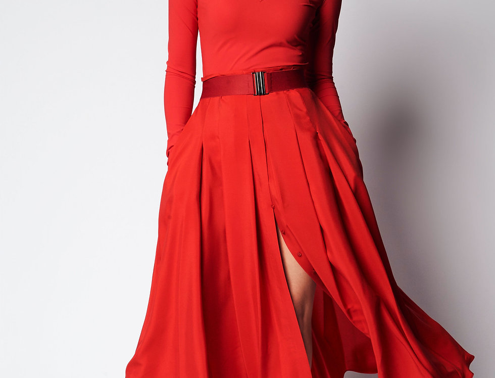 Jersey V-Neck Red