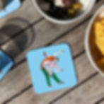 Boy You Turn Me Coaster on table