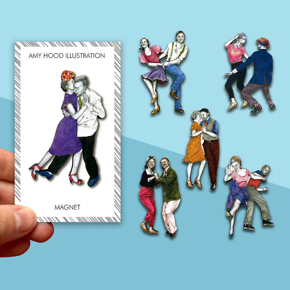 Lindy Hop Fridge Magnets Set