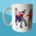Lindy Hop mug left side view with handle and 3 dancers