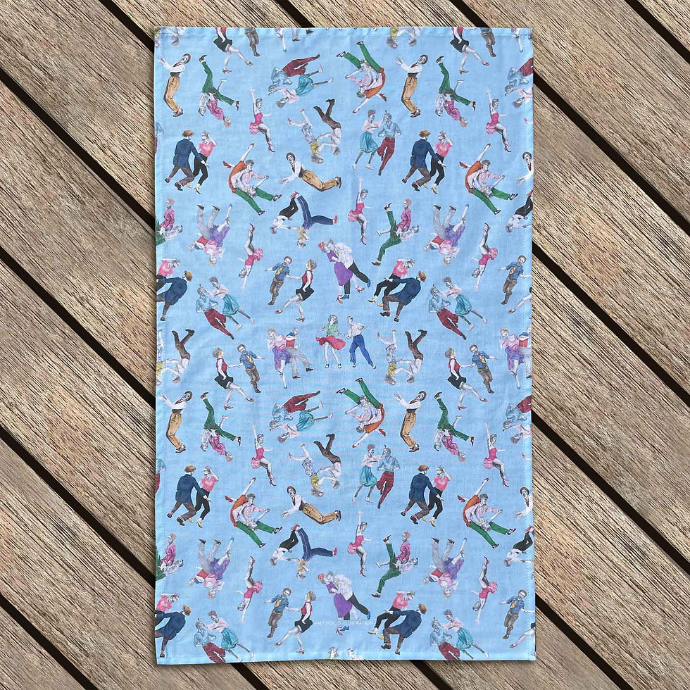 Lindy Hop Tea Towel Full View