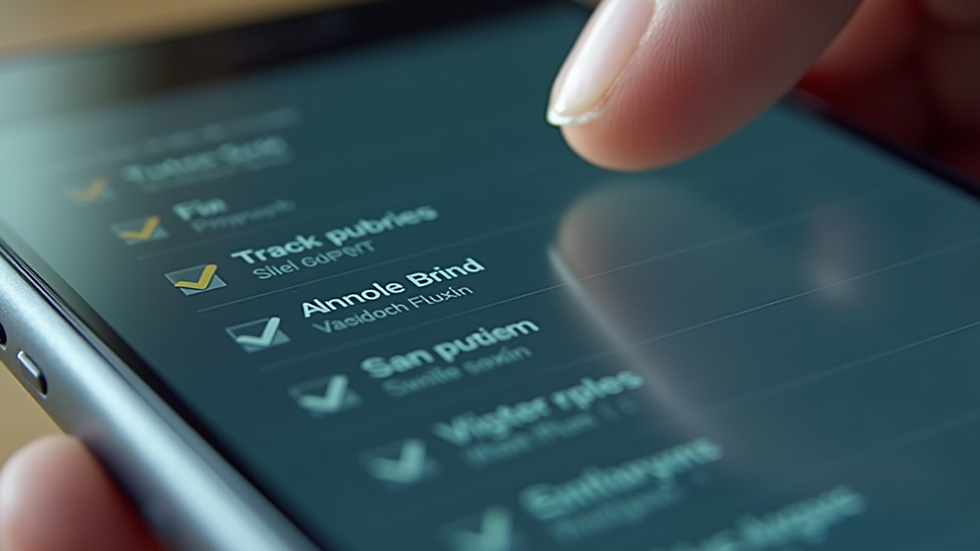 Close-up view of a smartphone screen showing a task list with checkmarks on completed items