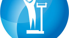 Illustration of a stylized figure celebrating weight measurement success, symbolizing health and fitness goals.
