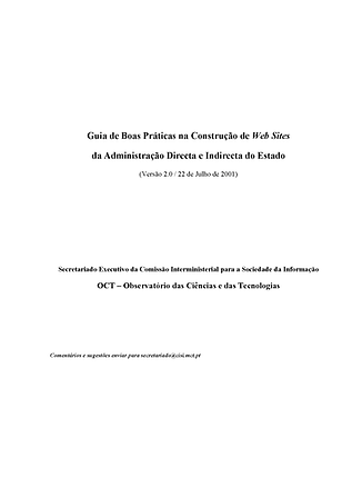 Guia de Boas Práticas na Construção de Web Sites da Administração Directa e Indirecta do Estado (v2.0)