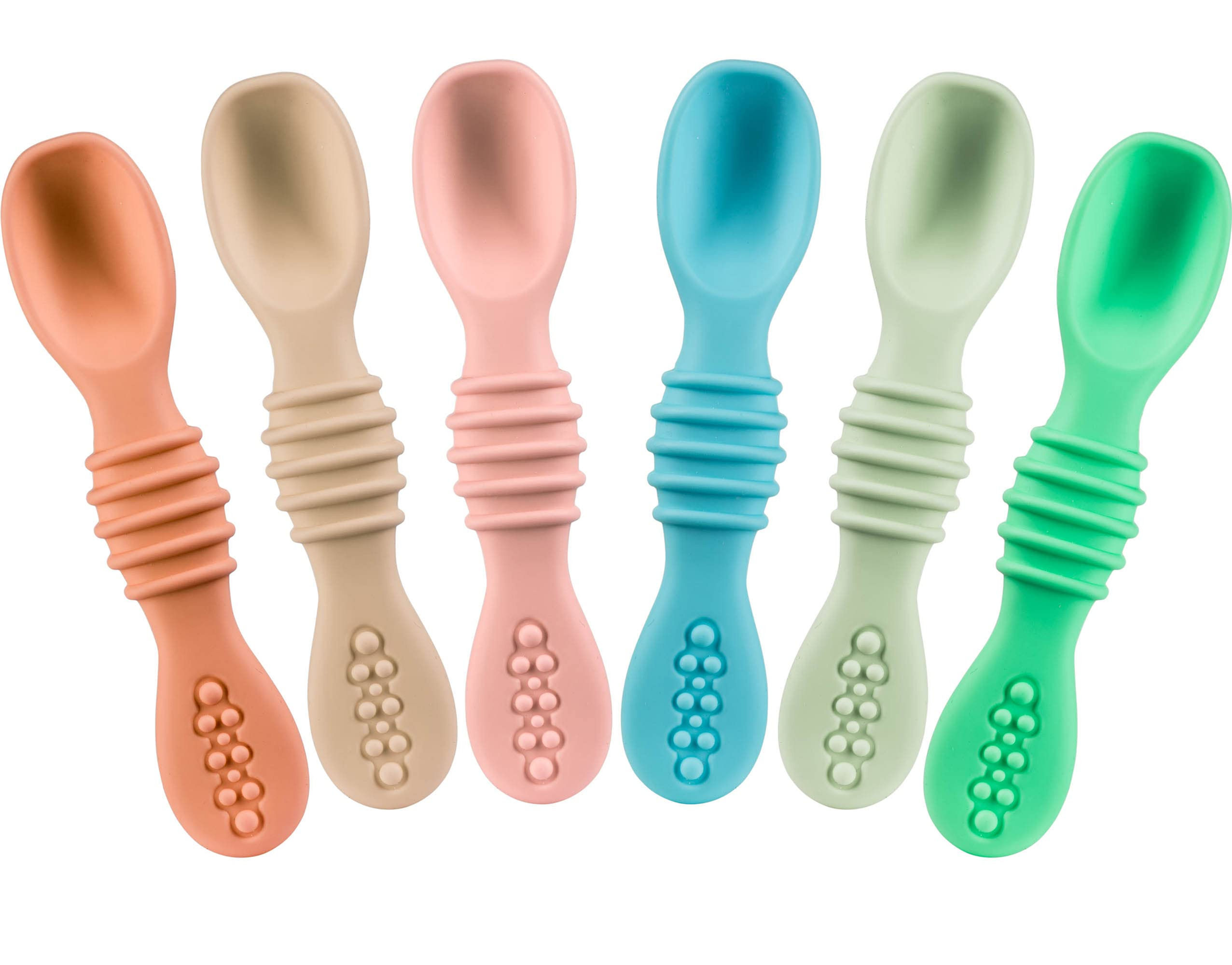 Silicone Self-Feeding Baby Spoons 6M+ BPA Free
