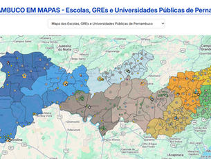 Nova atualização do Pernambuco em Mapas traz a disposição das unidades de ensino de todo o estado de Pernambuco