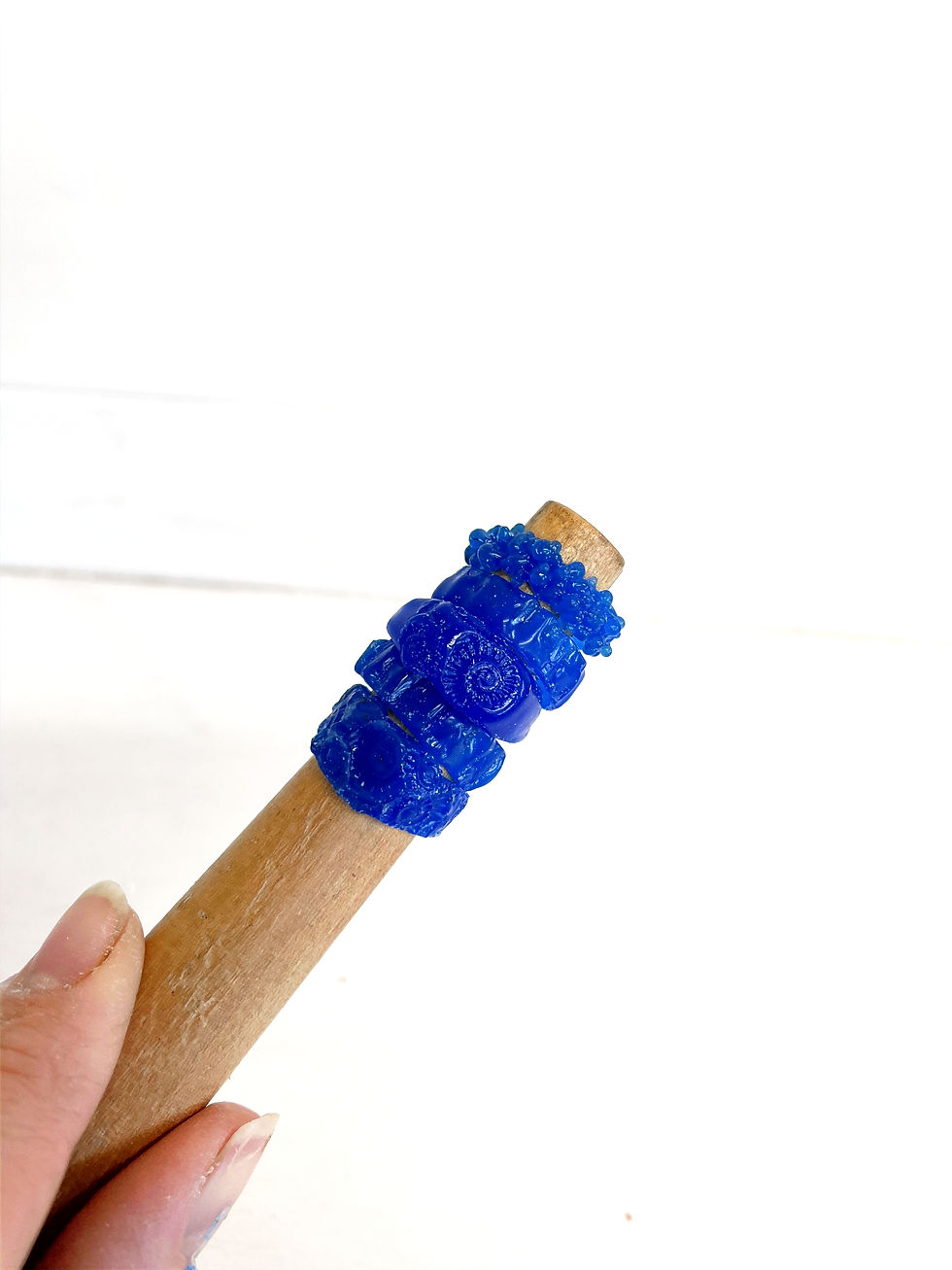 Finished Wax rings on ring stick