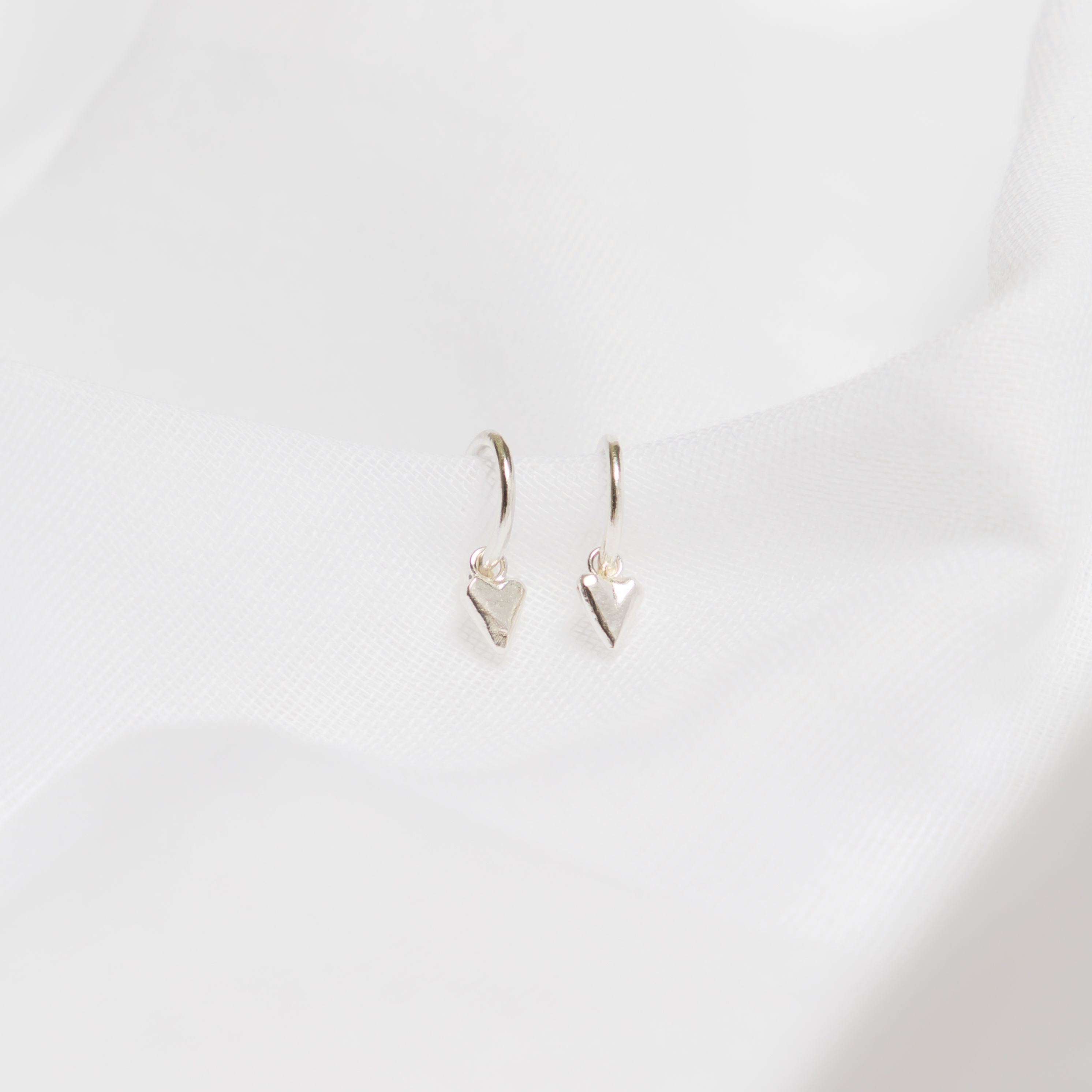 Dinky Heart Huggy Charm Hoops