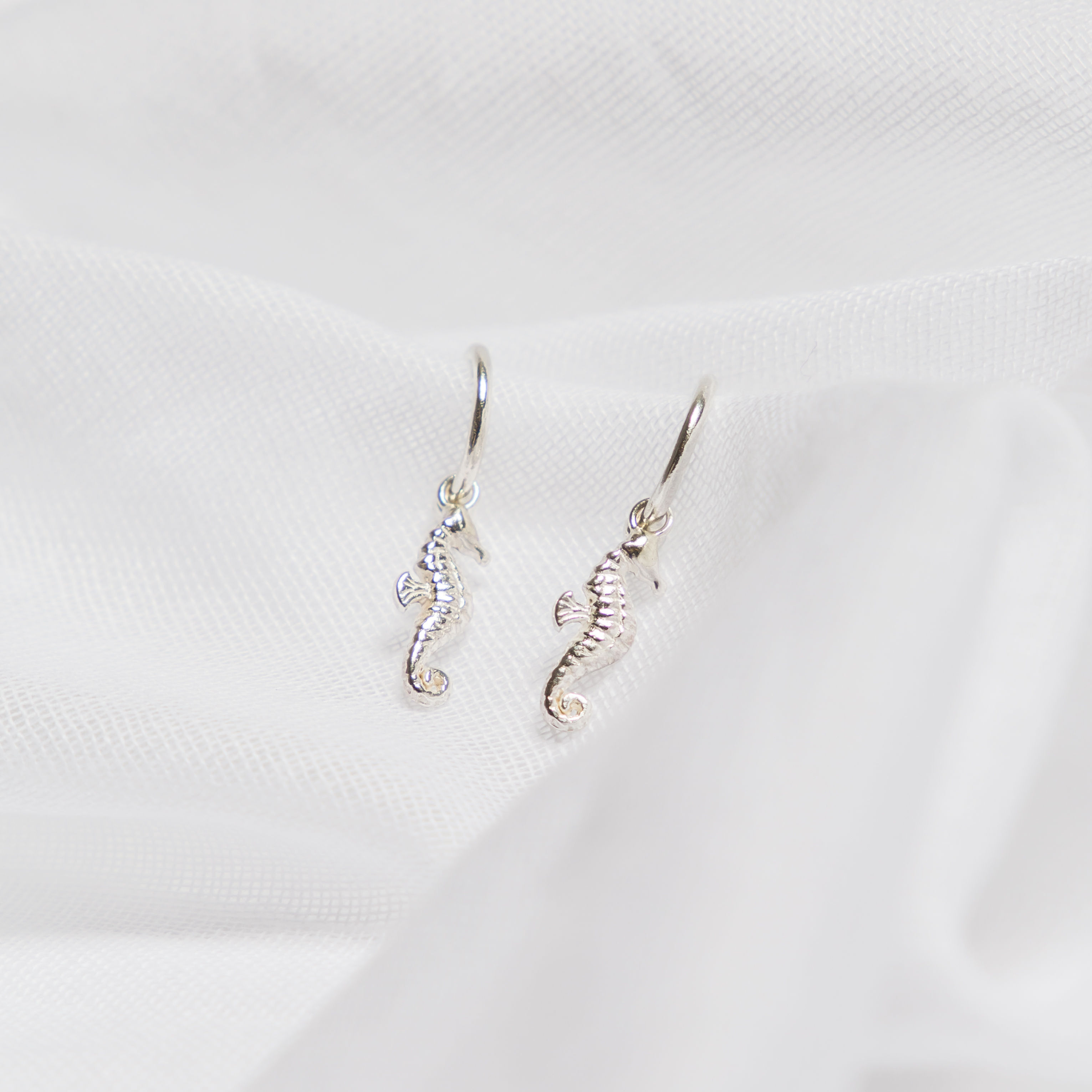 Seahorse Huggy Charm Hoops