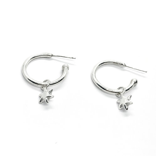 North Star Charm Hoops