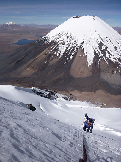 climbing Pomerape volcano