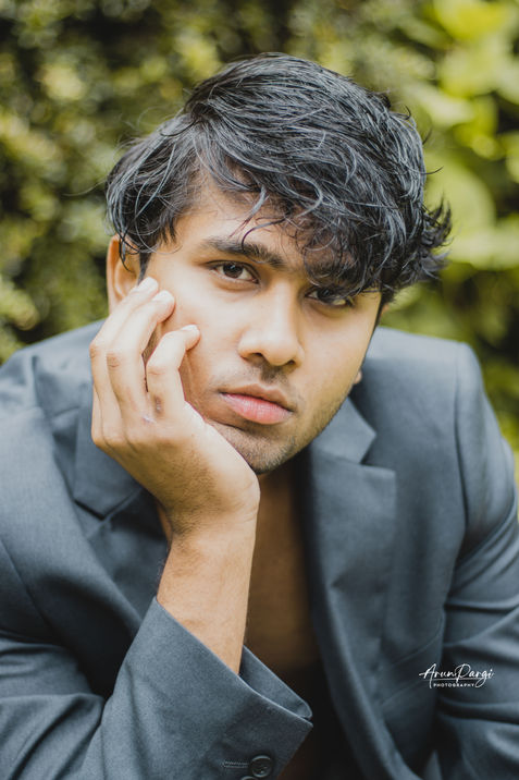 polaroid picture of male in blazer,men in suit, suits for men, fashion poses for men, photos by arun, arunpargiphotography, men standing in garden