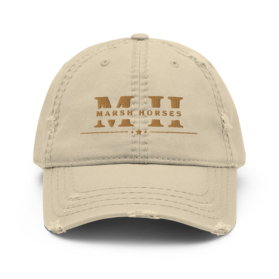 Marsh Horses Embroidered Distressed Dad Hat