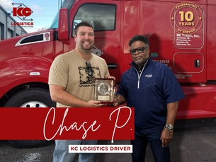 Congratulations to KC Logistics Driver, Chase P., for 10 years of service!