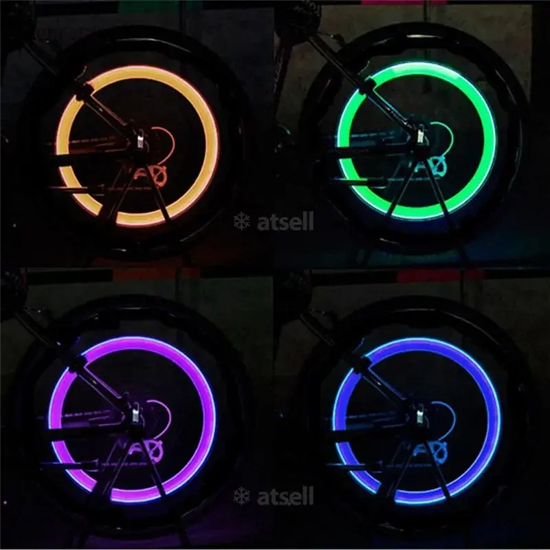 Thumbnail: Colorful LED Wheel Valve Stem Lights, Waterproof, Easy Screw-On, Motion Activate