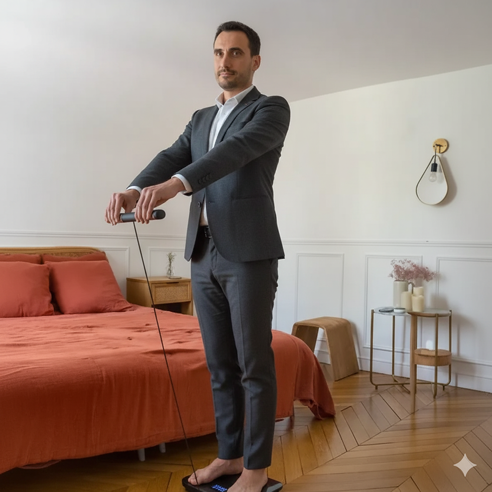 Homme qui se pèse