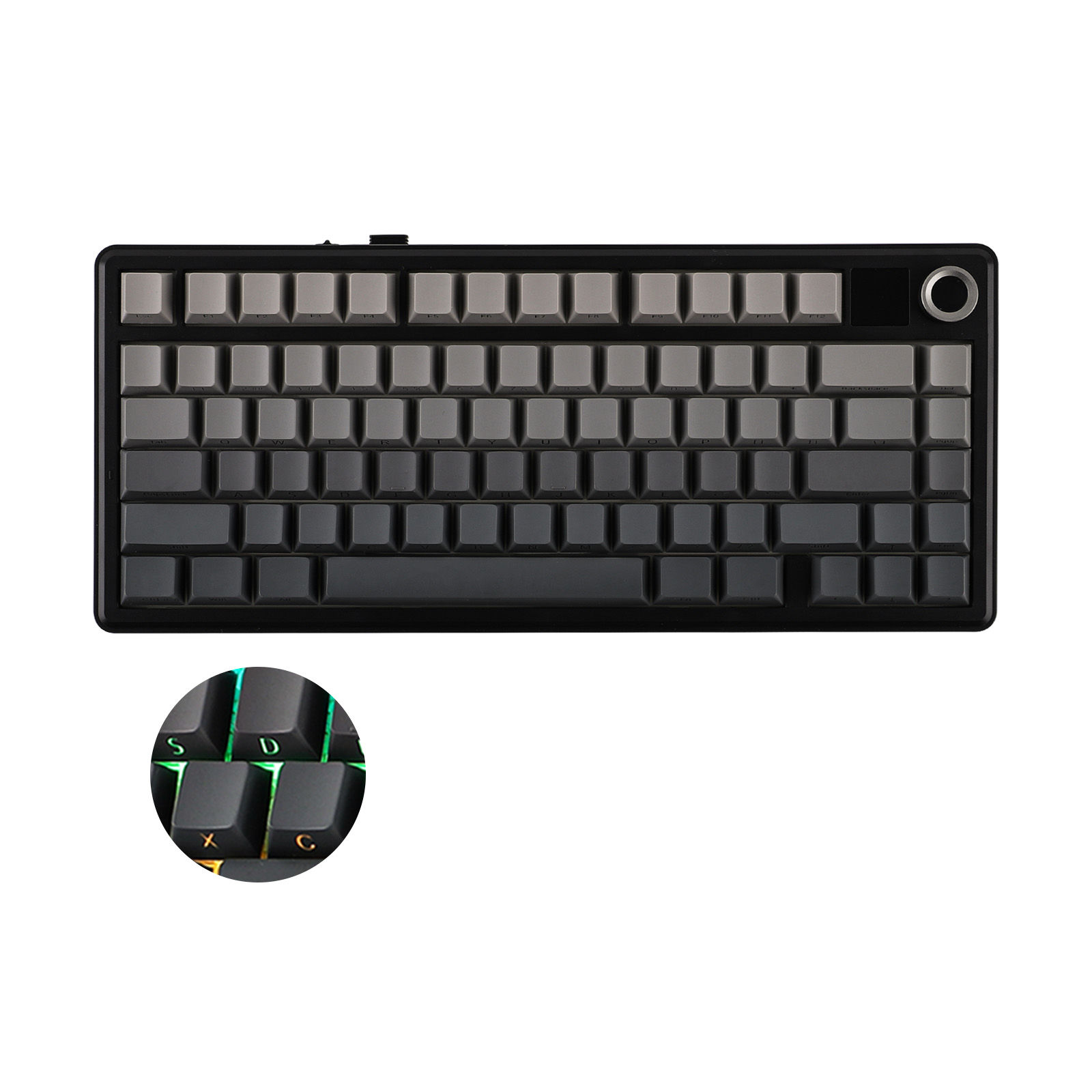 Teclado Mecânico AULA F75 MAX RGB Sem Fio com Tela TFT