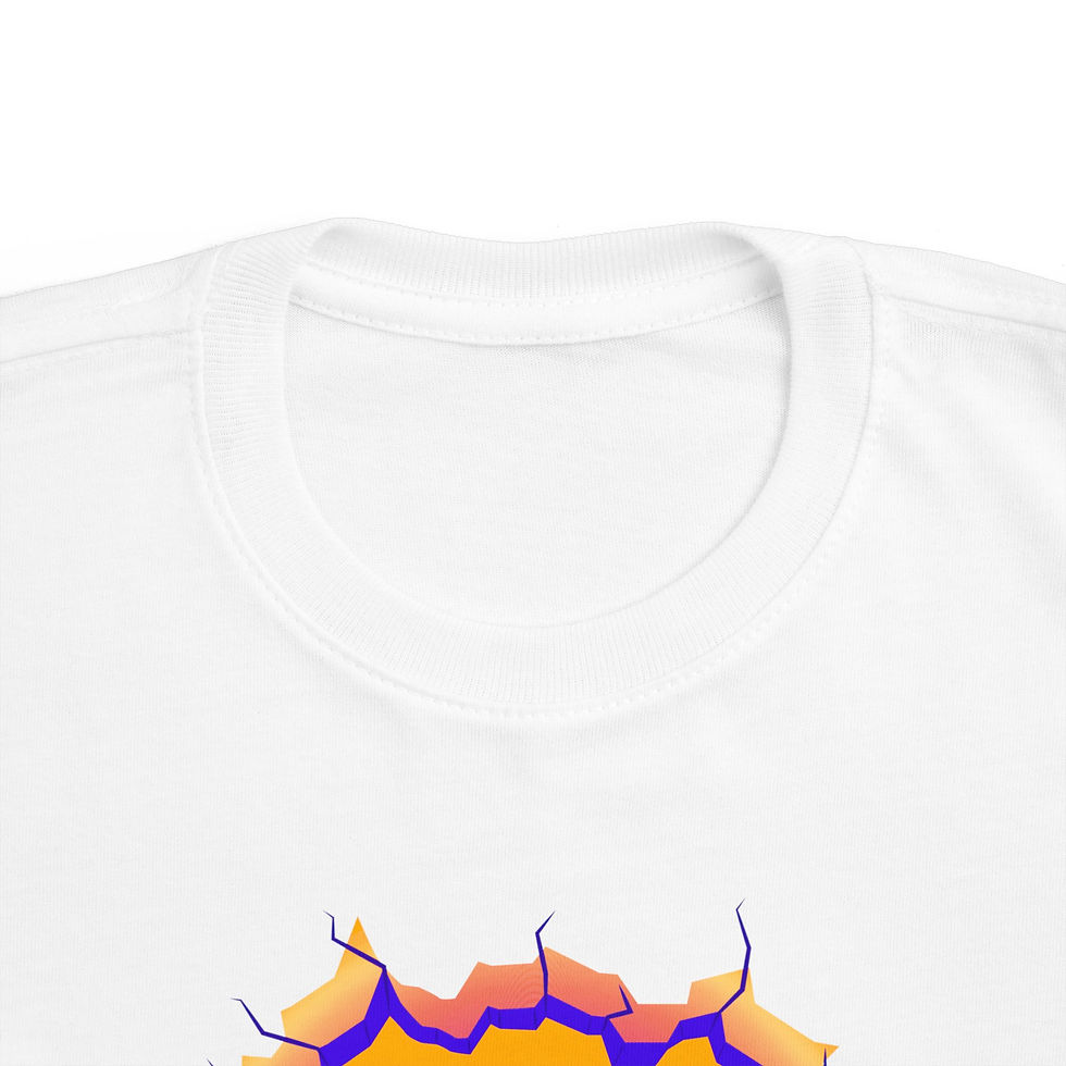 Thumbnail: White t-shirt collar with colorful graphic design
