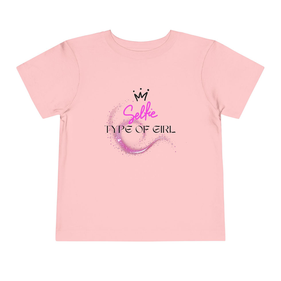 Thumbnail: I am the mood t-shirt for children with 'Selfie TYPE OF GIRL'.