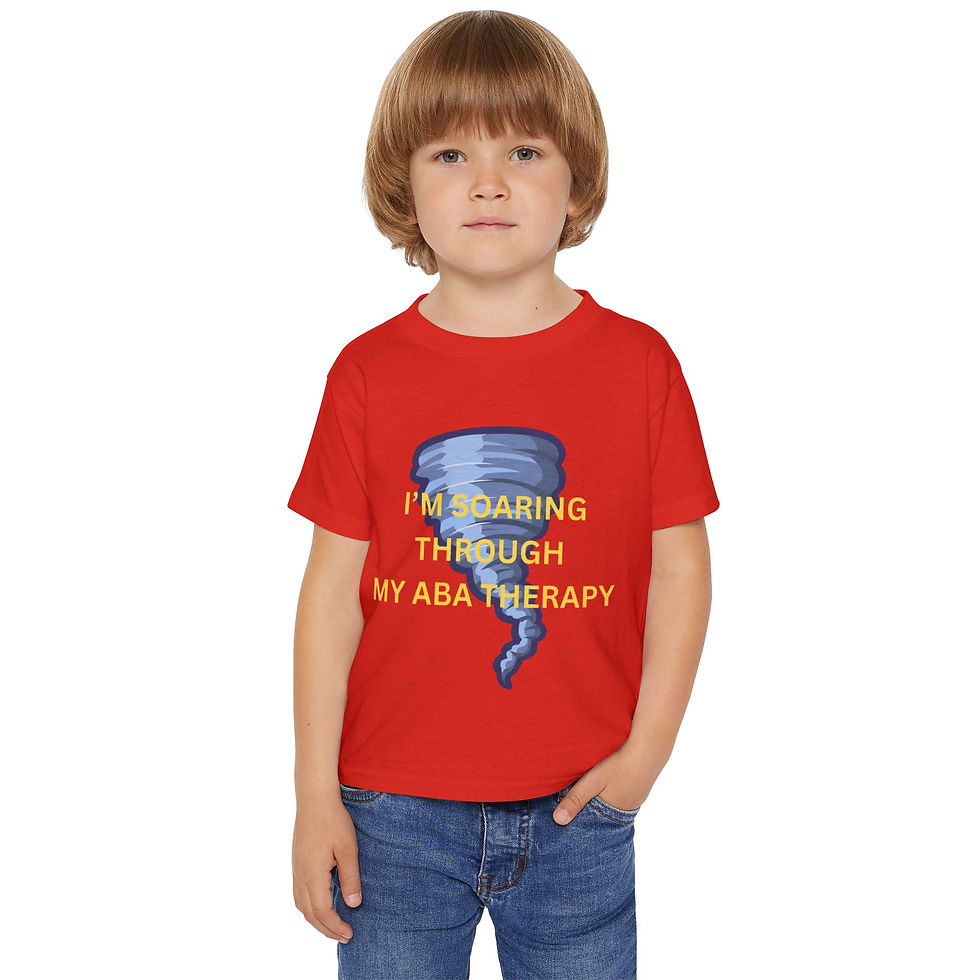 Miniatura: Red autism shirt with 'I'M SOARING THROUGH MY ABA THERAPY'