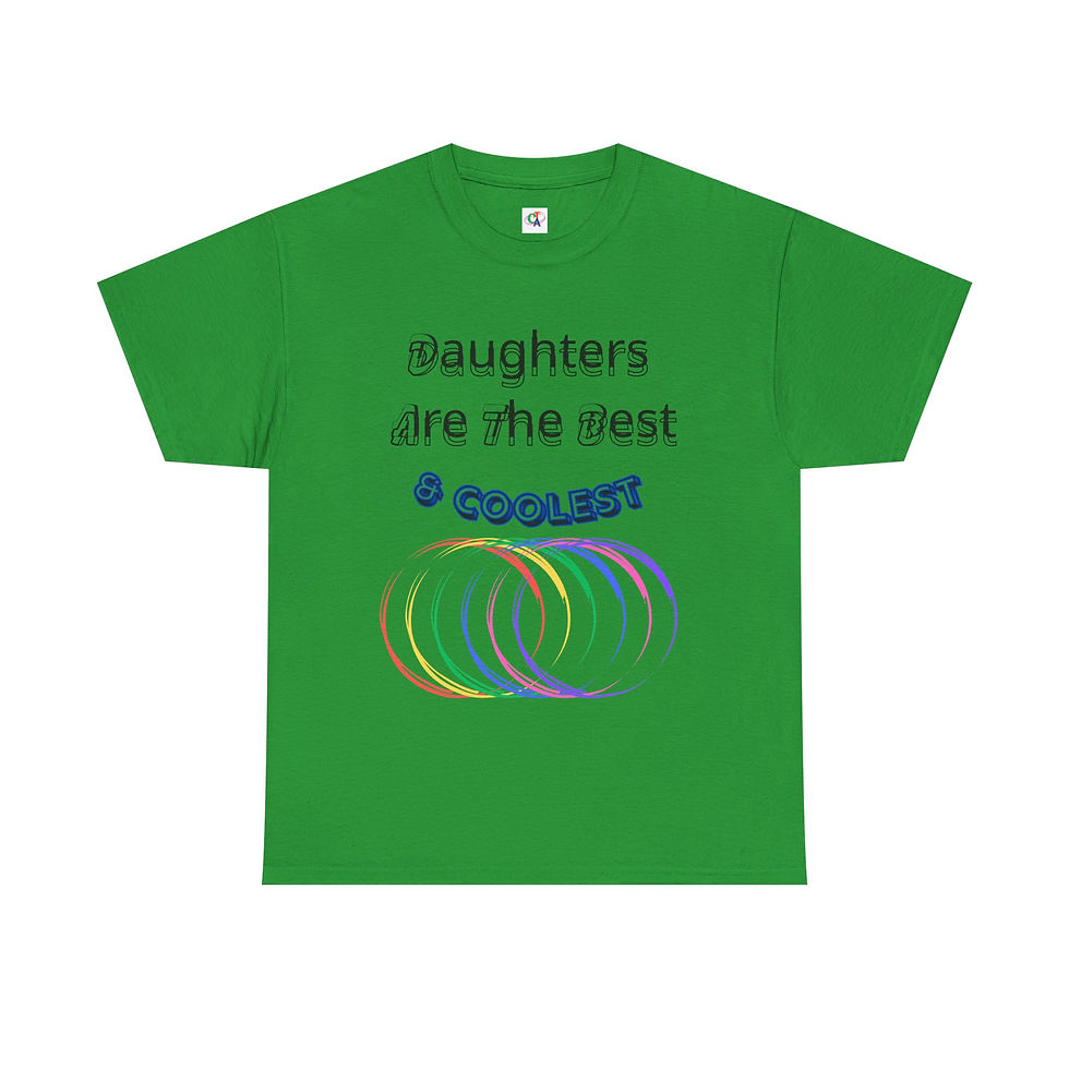 Thumbnail: Green t-shirt for children: "Daughters are the best & COOLEST"
