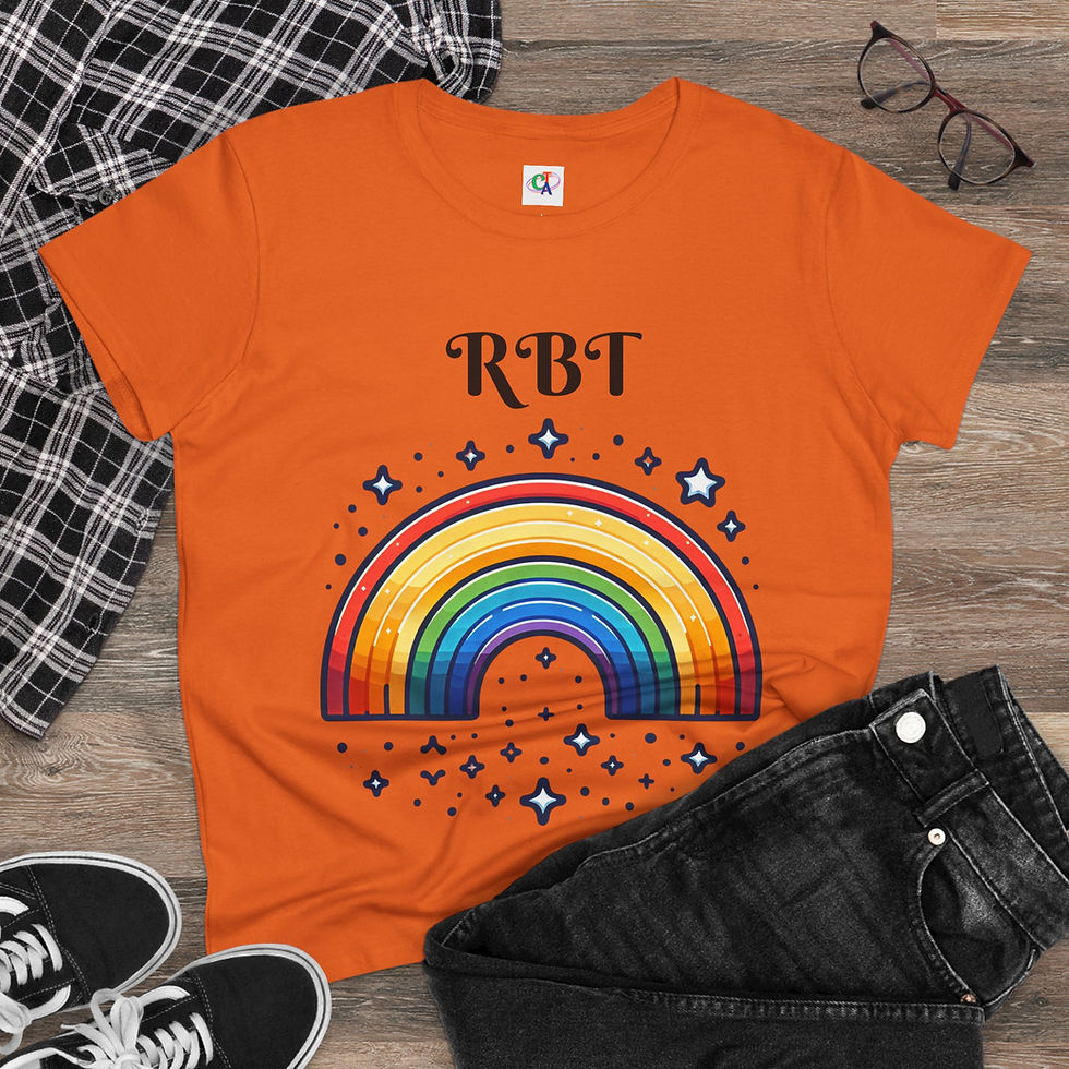Miniatura: Orange t-shirt for children with autism, rainbow, RBT.