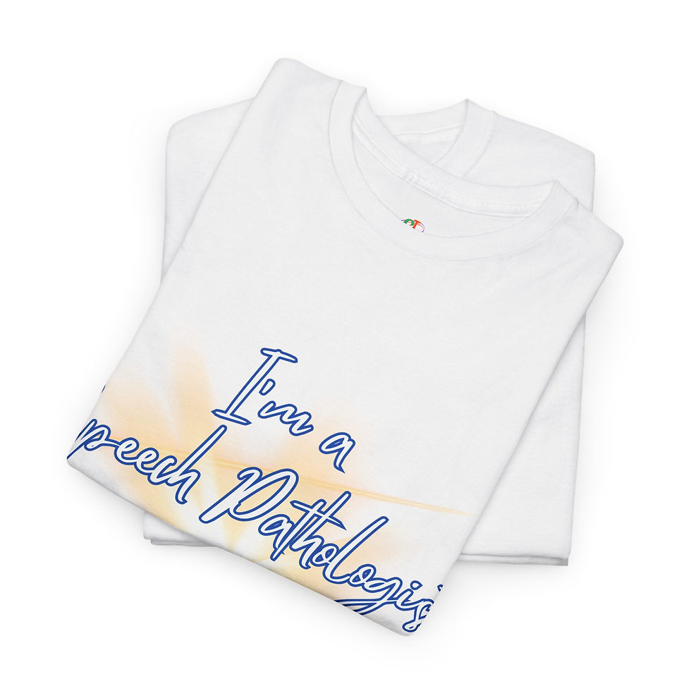 Miniatura: White t-shirt with 'I'm a Speech Pathologist' in blue text