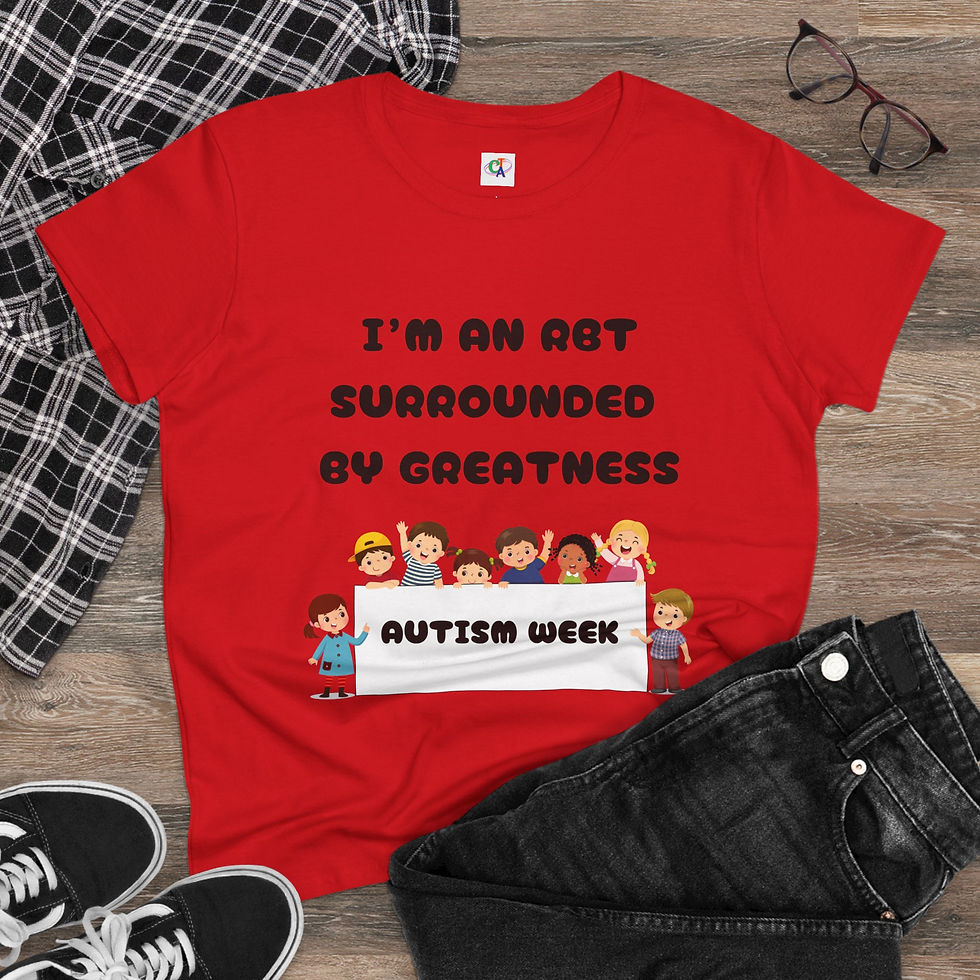 Miniatura: Red t-shirt for children with autism, 'Autism Week' banner and kids.