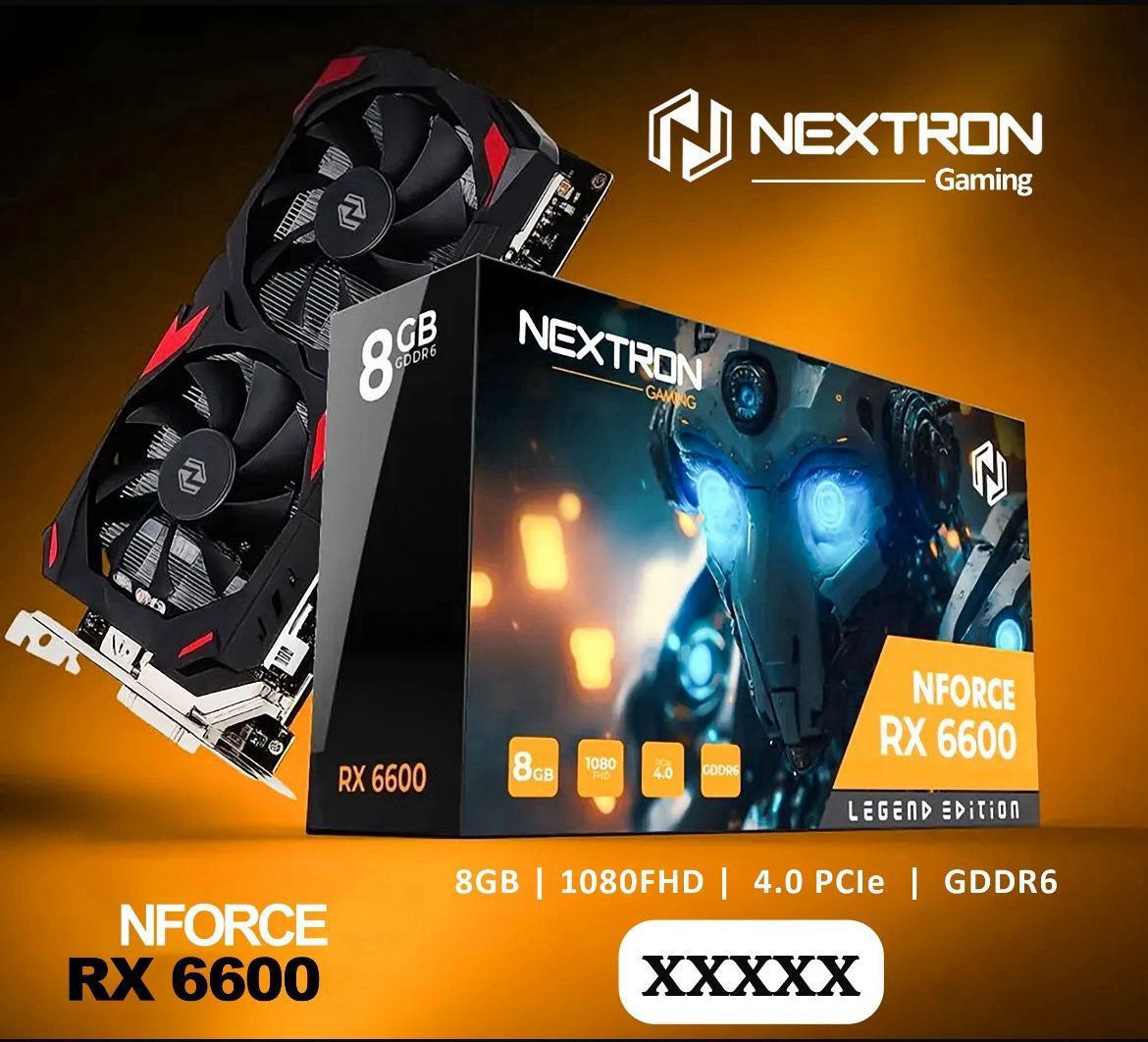 Nextron Radeon RX 6600 8GB Graphics Card dual fan design