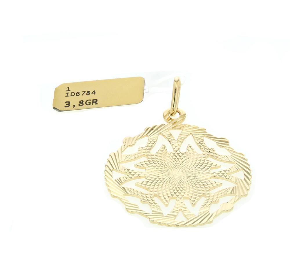 18k Tribal Gold Pendant for Men With Hints