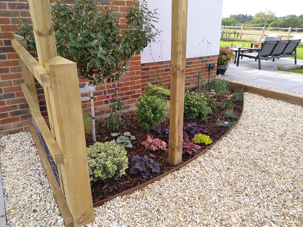 Corten steel, yorkshire gravel