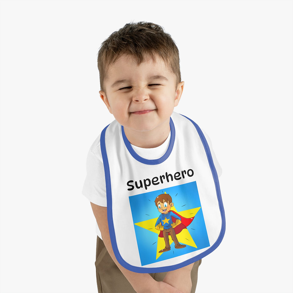 Thumbnail: Baby Contrast Trim Jersey Bib
