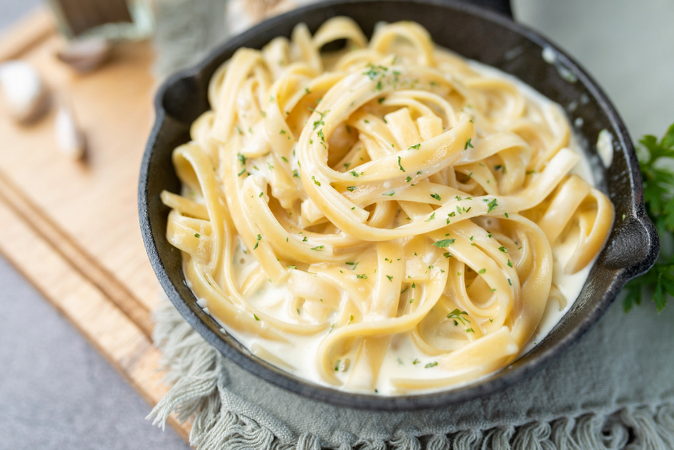 Indulge in the ultimate comfort food with our Classic Fettuccine Alfredo recipe! This creamy pasta delight combines perfectly cooked fettuccine noodles with a rich, velvety Alfredo sauce made with only plant-based ingredients! From butter, full-fat coconut cream, and parmesan cheese.