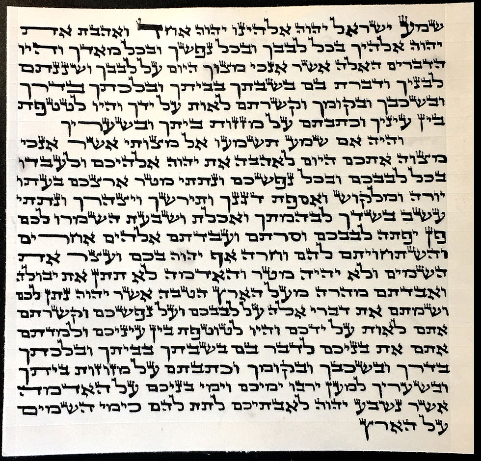 Thumbnail: Mezuzah scroll whole view.