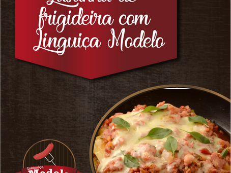Lasanha de frigideira com Linguiça Modelo